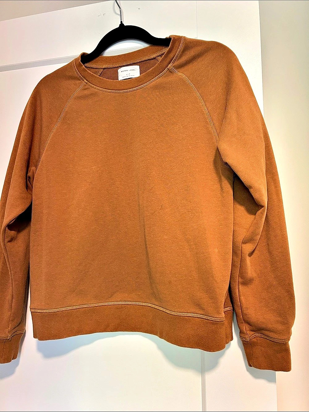 Paper Label Brown Sweatshirt Size Small Like New